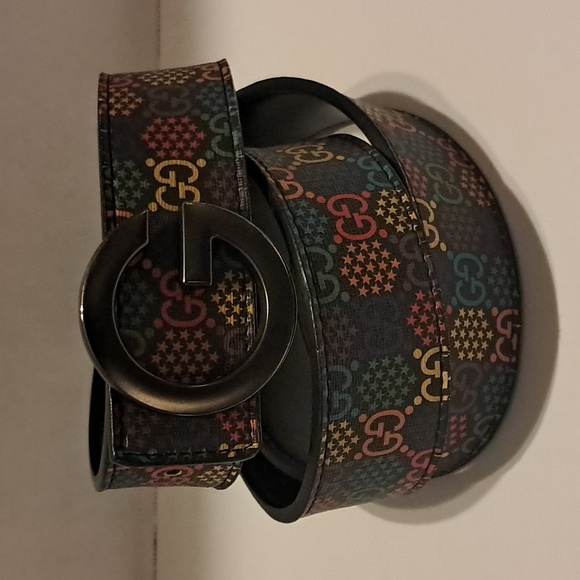 Gucci Supreme Monogram Psychedelic Belt Made In Italy Size 48/120 Colorful Fun - Picture 1 of 9